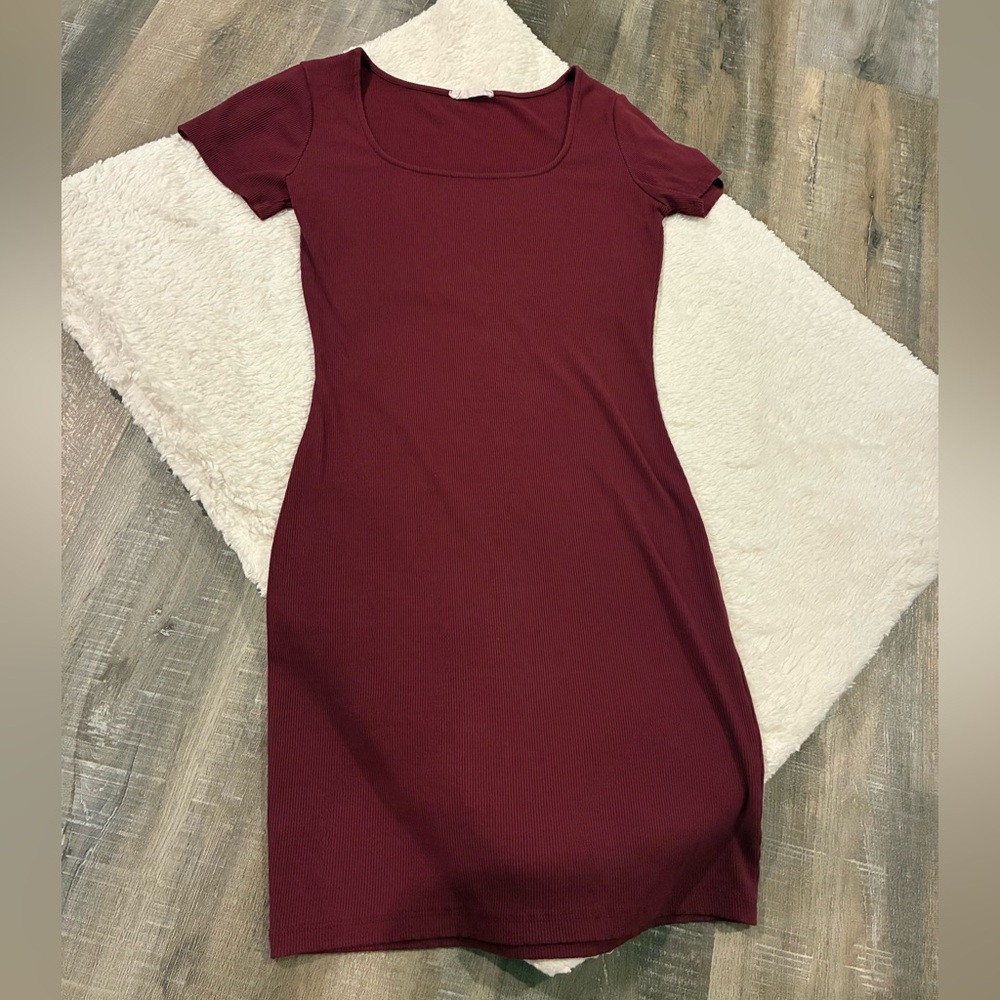 Elegant Burgundy Dress